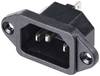 TRU COMPONENTS TC-10475840 Kaltgeräte-Steckverbinder C8 Stecker, Einbau vertikal Gesamtpolzahl: 3 10 A Schwarz 1 St.