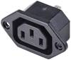 TRU COMPONENTS TC-10475844 Kaltgeräte-Steckverbinder C8 Buchse, Einbau vertikal Gesamtpolzahl: 3 10 A Schwarz 1 St.