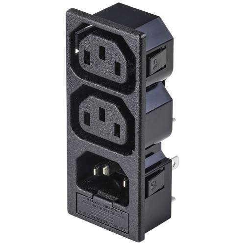 TRU COMPONENTS TC-10475852 Kaltgeräte-Steckverbinder C13, C14 Buchse, Einbau vertikal, Stecker, Einbau vertikal Gesamtpo...