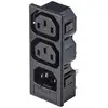 TRU COMPONENTS TC-10475852 Kaltgeräte-Steckverbinder C13, C14 Buchse, Einbau vertikal, Stecker, Einbau vertikal Gesamtpolzahl: 3 10 A Schwarz 1 St.