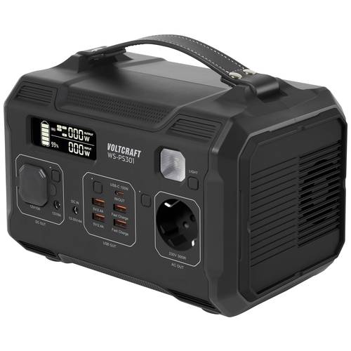 VOLTCRAFT WS-PS301 276Wh Powerstation 25.5 Ah Fast Charge Nickel-Mangan-Cobalt Schwarz (matt) Outdoor, LED Taschenlampe,...