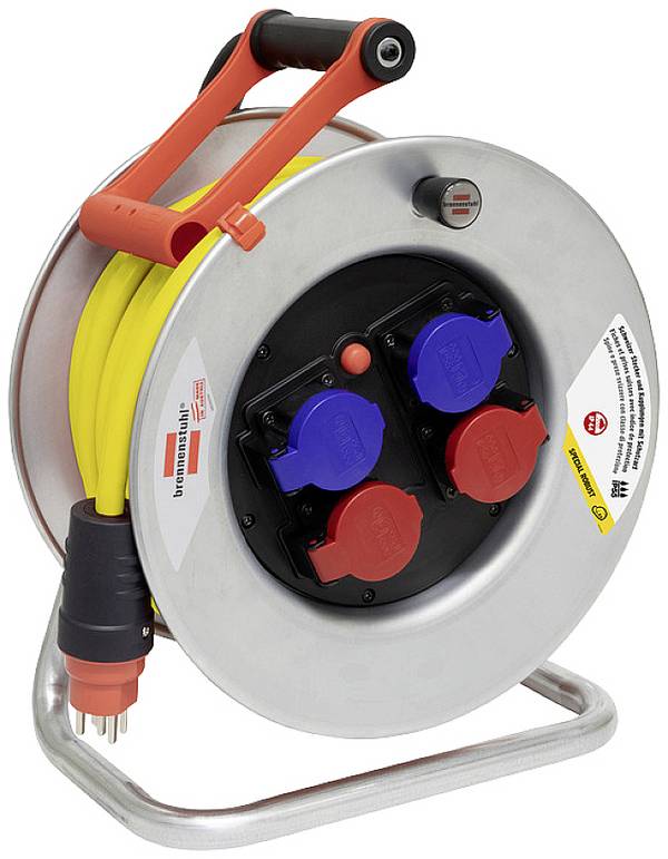 Brennenstuhl 1195222832 Kabeltrommel 25 m Gelb T25 Stecker 16 A 5polig