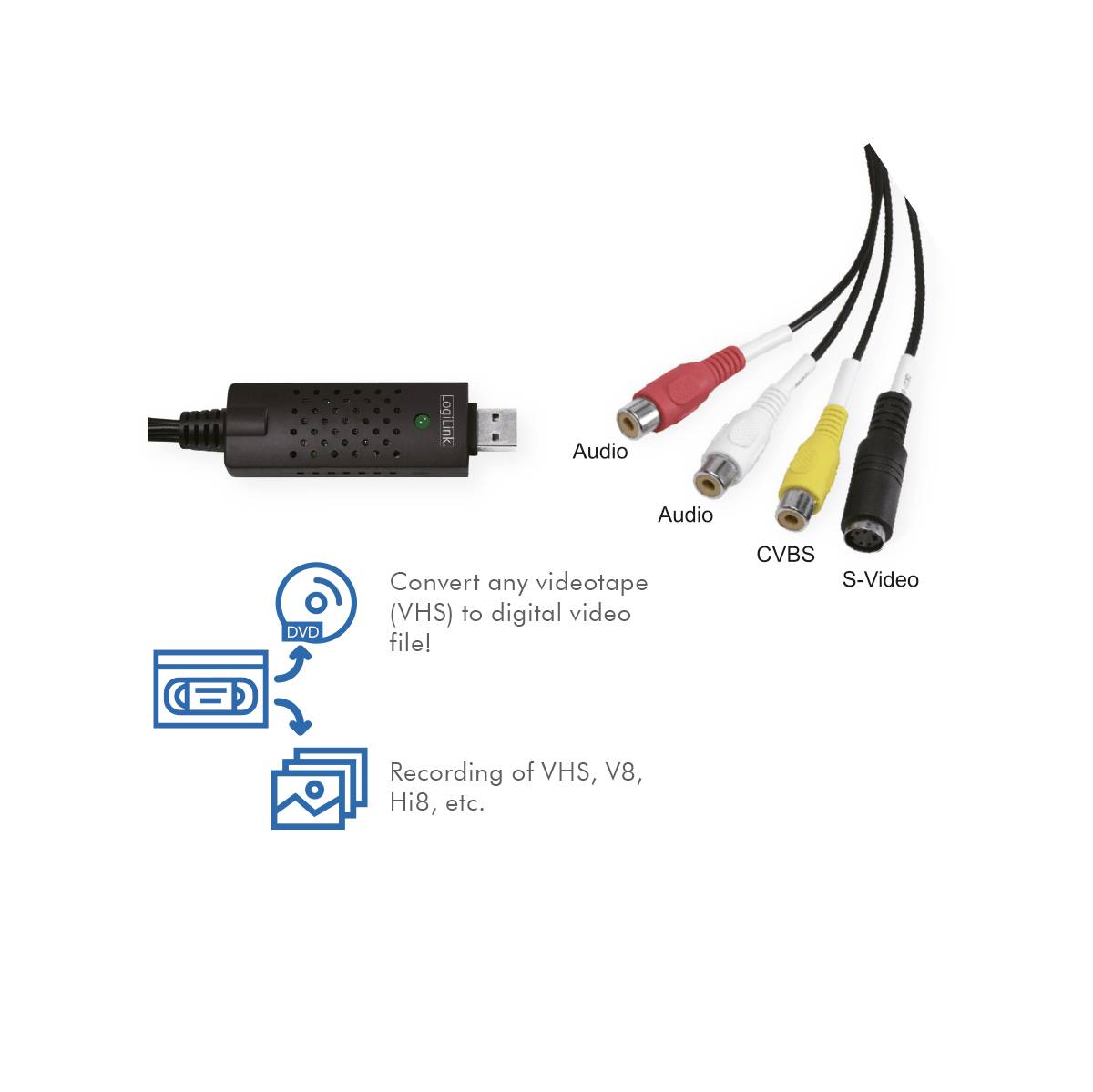 LogiLink USB 2.0-A/V-Grabber, USB-A/M zu 3xCinch + miniDIN5/F, Windows 11-5