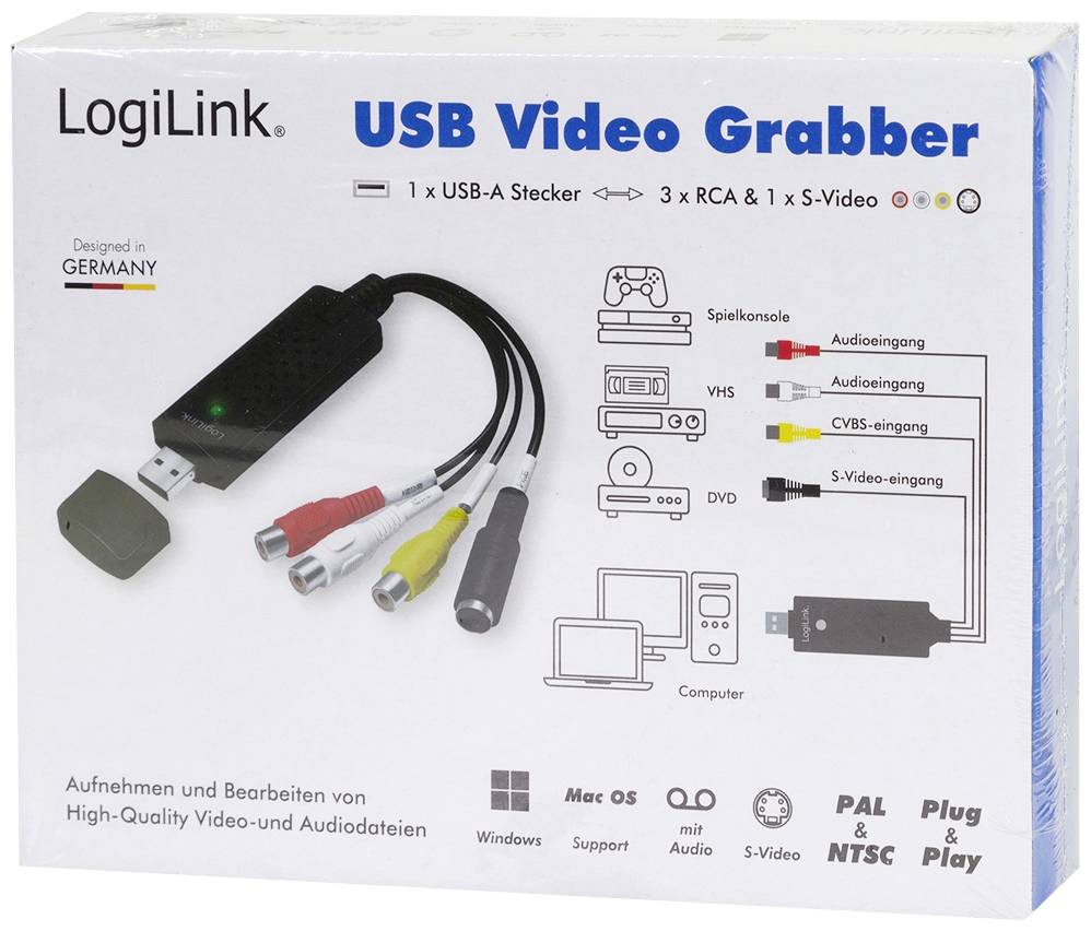 LogiLink USB 2.0-A/V-Grabber, USB-A/M zu 3xCinch + miniDIN5/F, Windows 11-2