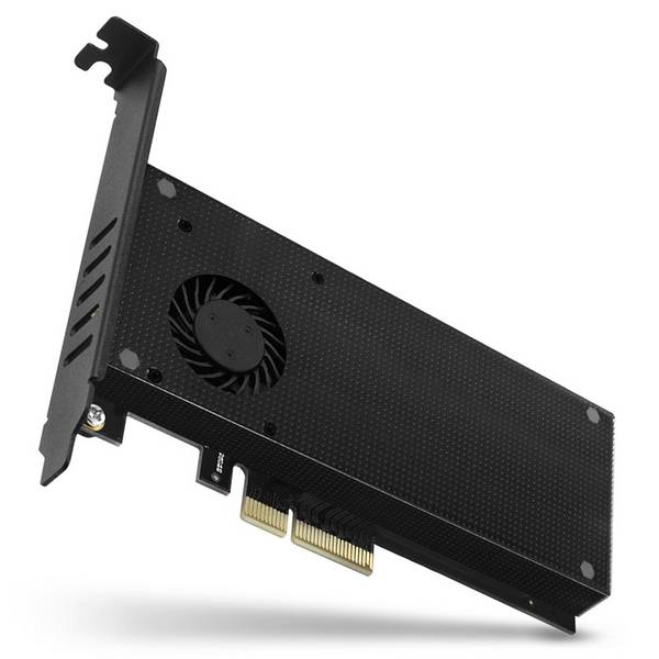 AXAGON PCEM2-DC 2 Port M.2 Controller PCIe x4 Passend für (SSD): 2230, 2242, 2260, 2280, 22110 Aktive Kühlung, inkl. Low-Profile Slotblech