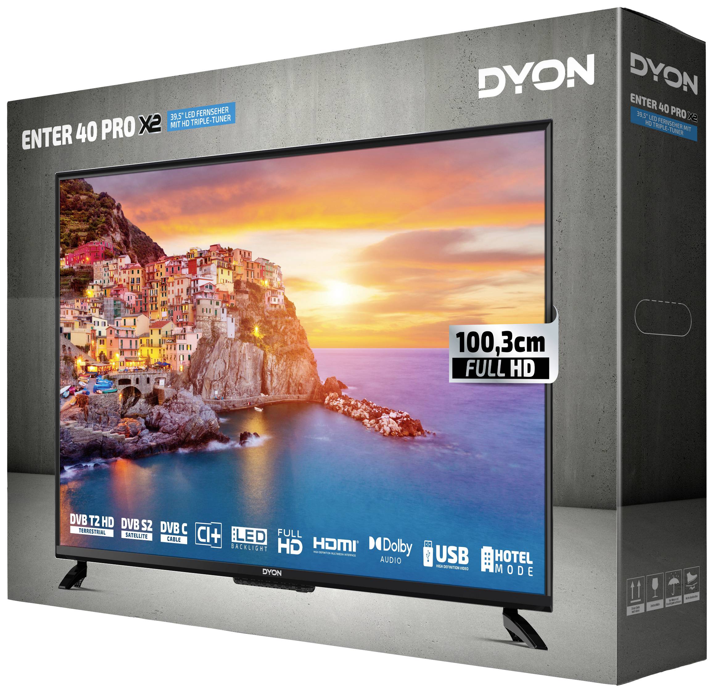 Dyon Enter 40 Pro X2 LED-TV 100.3 cm 40 Zoll EEK G (A - G) DVB-T2, DVB-C, DVB-S, Full HD, CI+ Schwarz-2