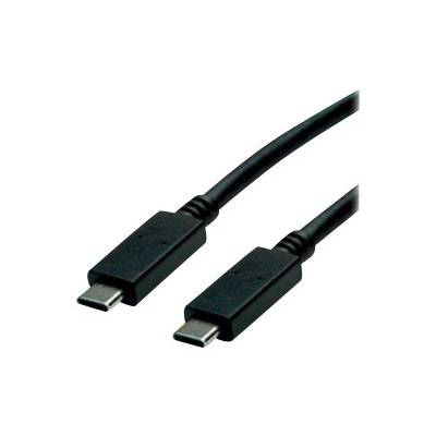 Roline green USB-Kabel USB 3.2 Gen2 (USB 3.1 Gen2) USB-C® Stecker 1 m Schwarz Geschirmt, TPE-Mantel, Halogenfrei 11.44.9