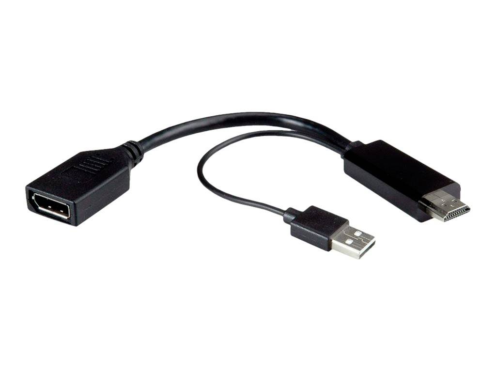 ROLINE 4K HDMI - DisplayPort-Adapter, v1.2, HDMI ST - DP BU, Aktiv