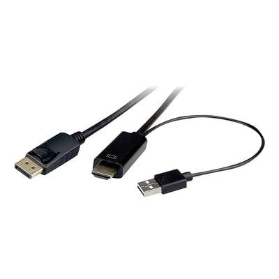 Roline HDMI / DisplayPort / USB Anschlusskabel DisplayPort Stecker, HDMI-A Stecker, USB-A Stecker 3 m Schwarz 11.04.5993