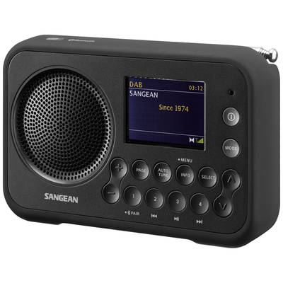 Sangean DPR-76BT Taschenradio DAB+, UKW AUX, Bluetooth®, DAB+, UKW  Tastensperre Grau