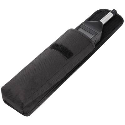 Ein schwarzes Etui aus Stoff, geöffnet, zeigt einen metallenen Stab mit einer digitalen Anzeige.