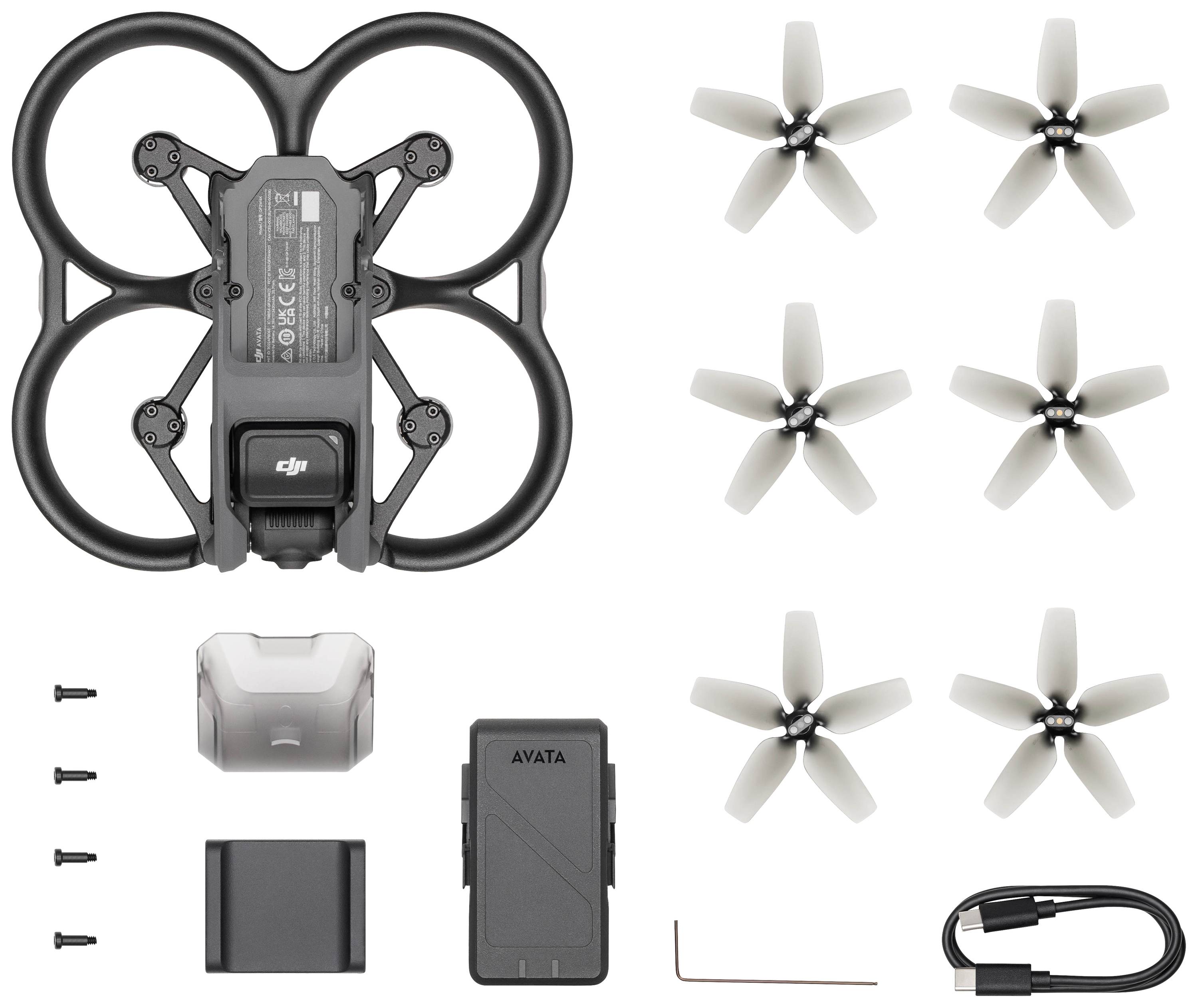 DJI Avata, 4 Rotoren, 3840 x 2160 Pixel, 10000 m, Eingebauter Prozessor, Schwarz, Grau-2