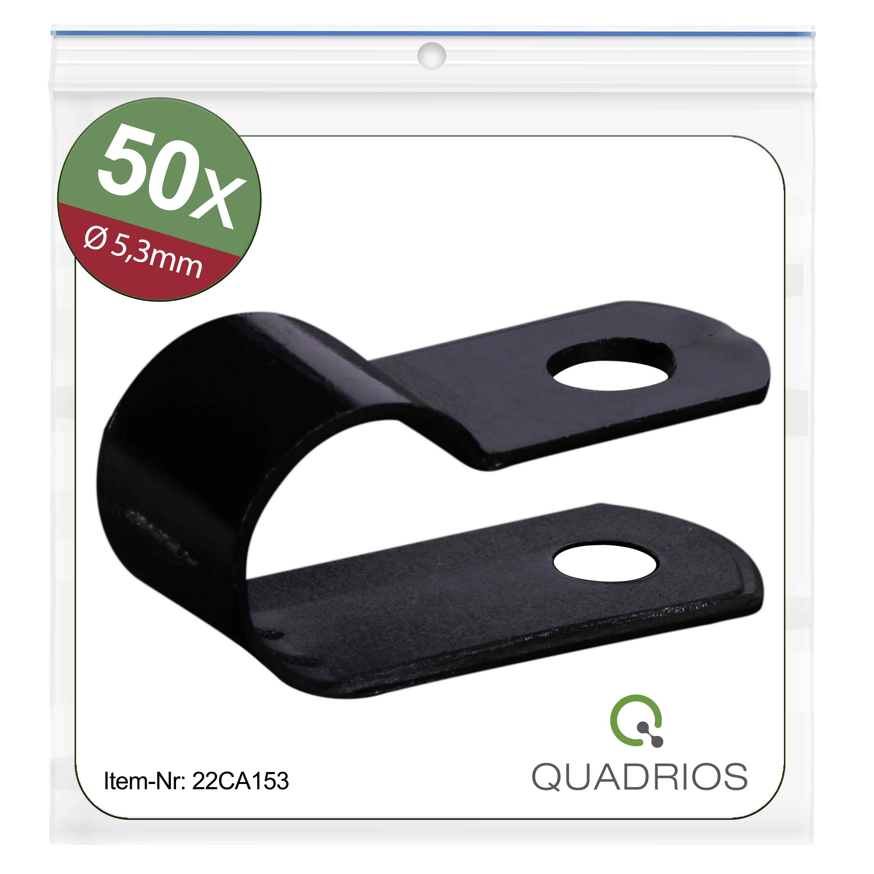 Quadrios 22CA153 Befestigungsschelle schraubbar 22CA153 Bündel-Ø-Bereich 5.3 mm (max) Schwarz 1 Set