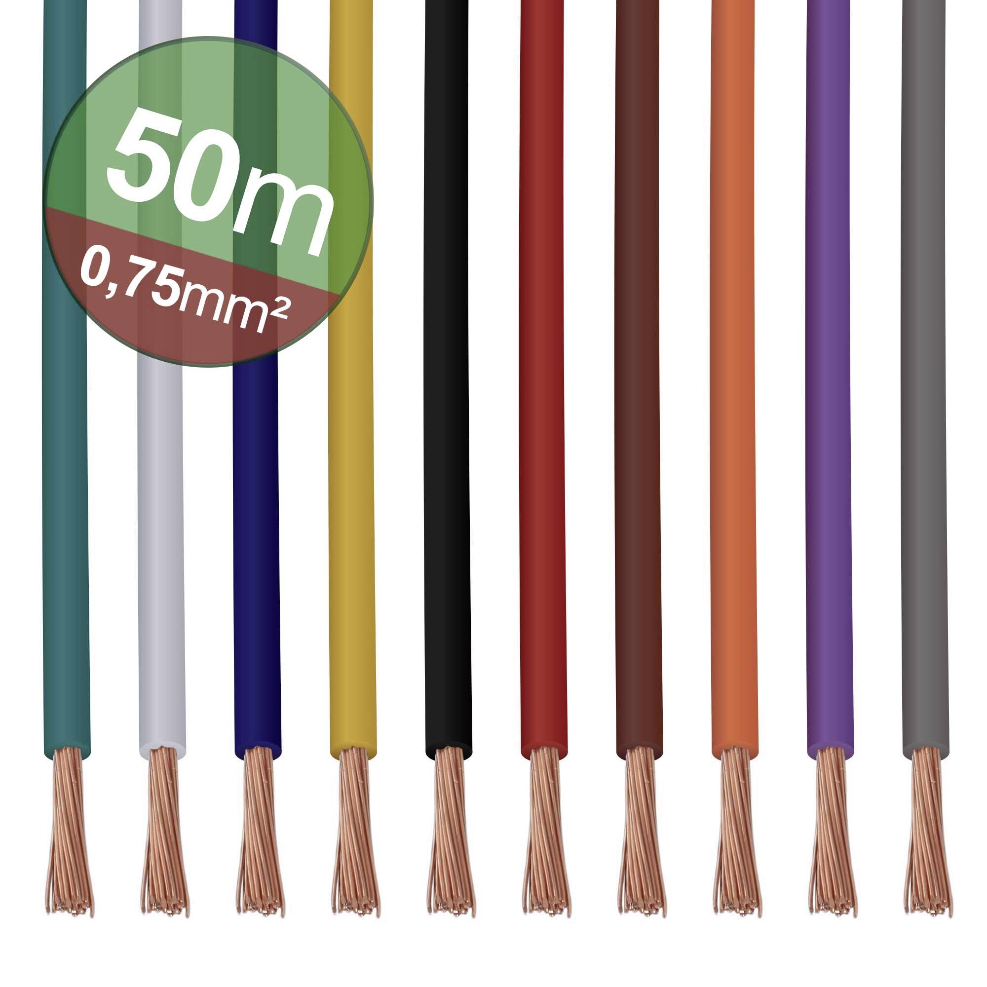 Quadrios 22CW005 Stranded Wire Set 10 Colours 0.75 mm² Copper