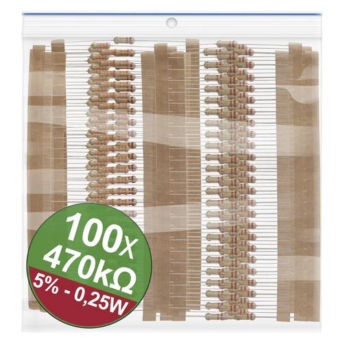 Thumbnail - Quadrios 22P079 22P079 Kohleschicht-Widerstand Sortiment 470 kΩ axial bedrahtet 0.25 W 5 % 1 Set
