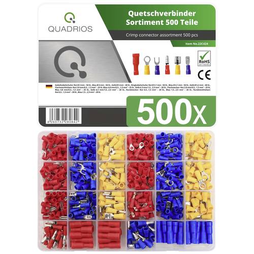 Quadrios 22C424 Quetschverbinder-Sortiment 0.5 mm² 2.5 mm² Rot, Blau, Gelb 1 Set