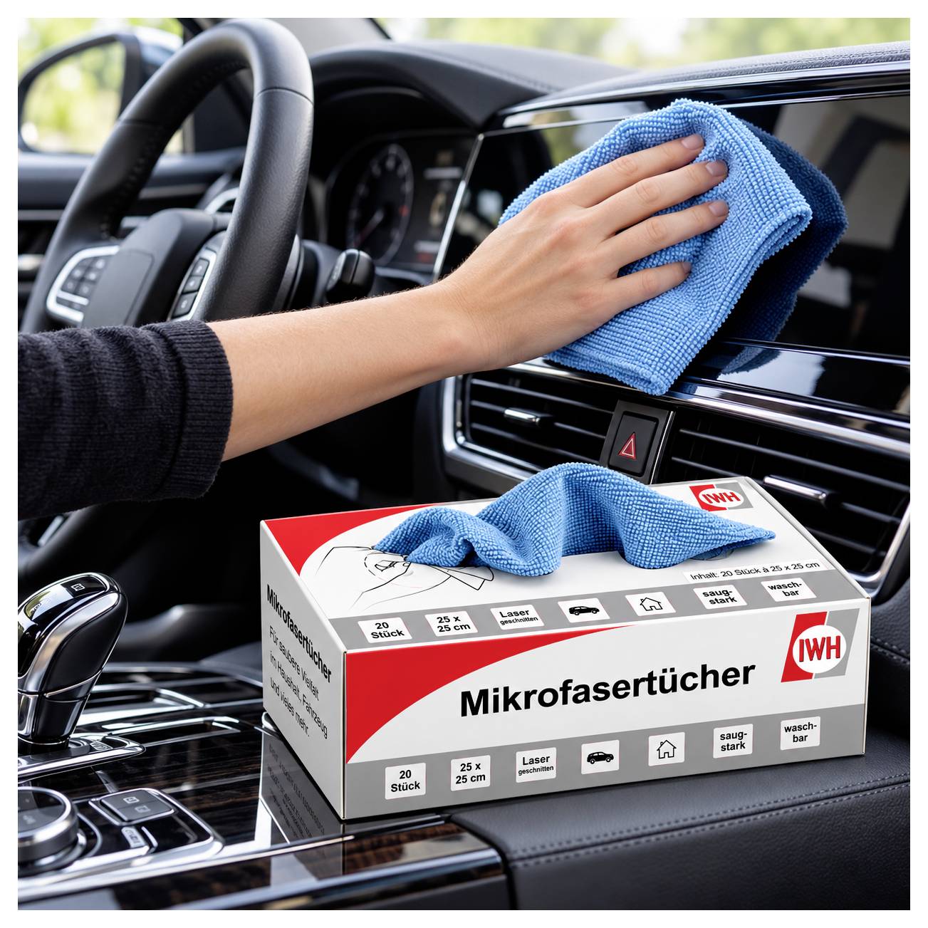 IWH 071125 in Box Microfasertuch 20 St. (L x B) 25 cm x 25 cm-3