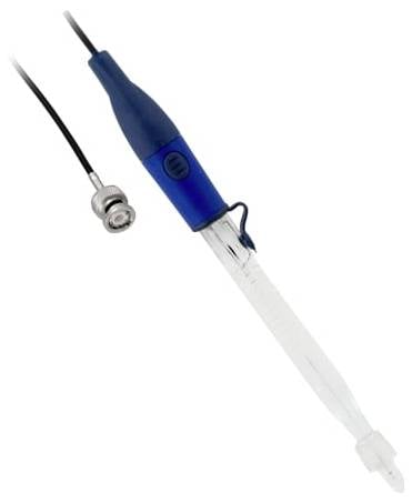 Blauelectric Handheld-Schraubendreher oder Drehwerkzeug mit einem langen Aufsatz und angeschlossenem Stromkabel auf weißem Hintergrund.
