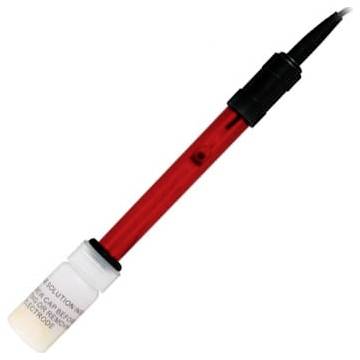 Roter Elektrotester-Schraubendreher mit transparentem Griff, gezeigt auf weißem Hintergrund.
