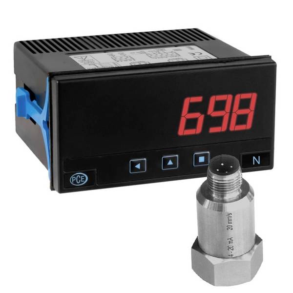 PCE Instruments Vibrationsmessgerät PCE-VMS 100 mit Anzeige |Schwingungsaufnehmer |Ausgänge optional |Ausgang 4...20 mA