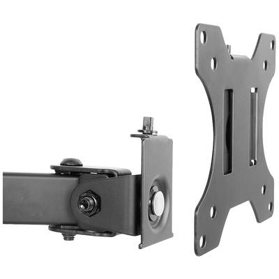 Metallische TV-Wandhalterung mit schwenkbarem Arm und rechteckiger Montageplatte, geeignet für Flachbildfernseher.