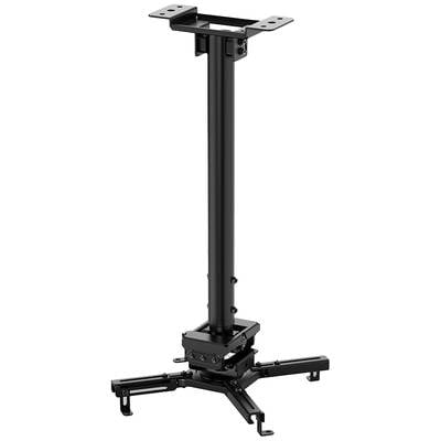 Projektor-Deckenhalterung mit verstellbarem Arm und Montagesockel, aus schwarzem Metall, geeignet für Heimkino oder Bürogebrauch.