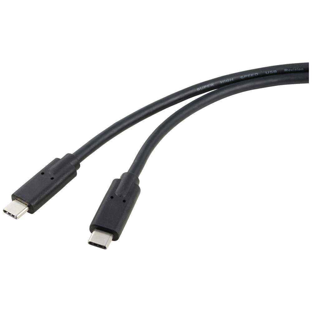 Renkforce USB-C-kabel USB 4.0 USB-C stekker, USB-C stekker 1.00 m Zwart Afgeschermd (dubbel) RF-5241