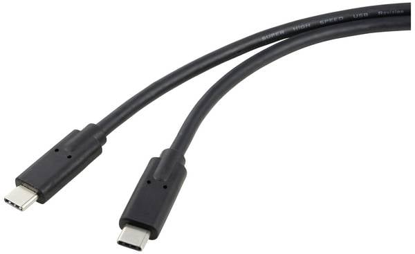 Renkforce USB-C® Kabel USB4® USB-C® Stecker, USB-C® Stecker 1.00 m Schwarz doppelt geschirmt RF-5241746