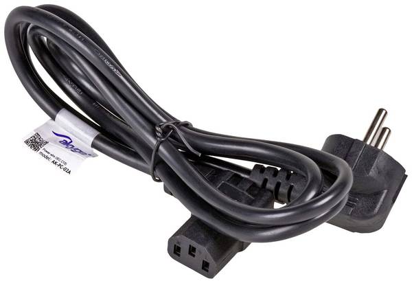 Akyga Strom Anschlusskabel [1x Kaltgeräte-Buchse C13 - 1x Schutzkontakt-Stecker] 1.50 m Schwarz