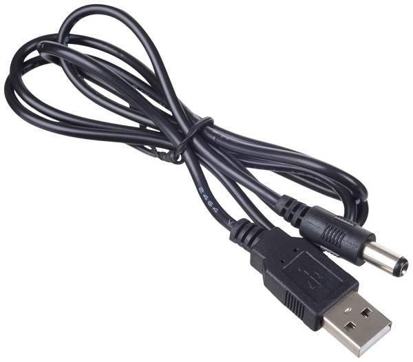 Akyga USB-Ladekabel DC Stecker 5,5 mm 0.80 m Schwarz AK-DC-04