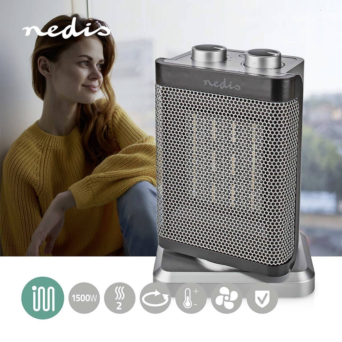HTFA17GY, Electric fan heater, ceramic, 1.5 m, indoor, hallway, gray-13