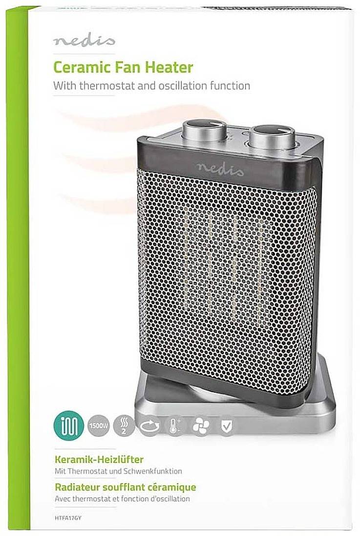 HTFA17GY, Electric fan heater, ceramic, 1.5 m, indoor, hallway, gray-6