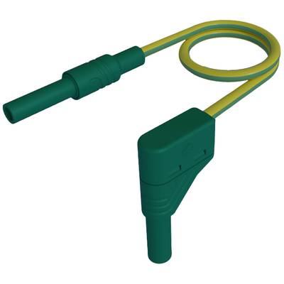 Ein grünes und gelbes Kabel mit zwei Steckverbindern.