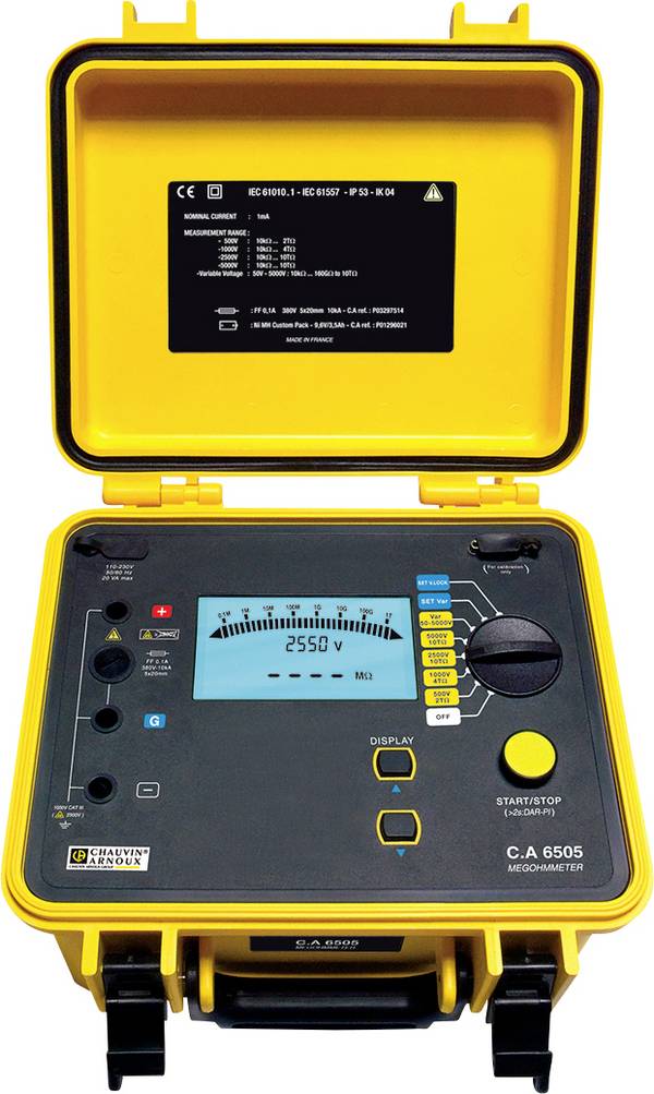 Chauvin Arnoux C.A 6505 Isolationsmessgerät 500 V, 1000 V, 2500 V, 5000 V 10 TΩ