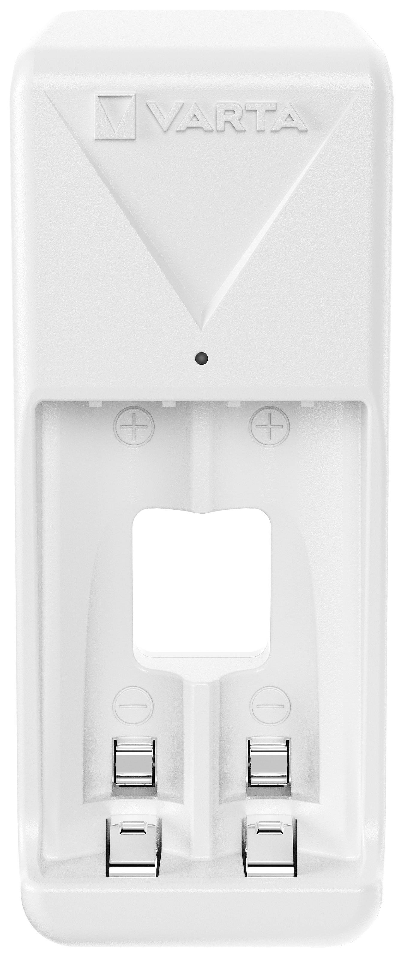 VARTA Mini Charger Ladegerät inkl. 2x AAA 800mAh Akku für 2 AA, AAA NiMH  Zuverlässige Funktionen fü