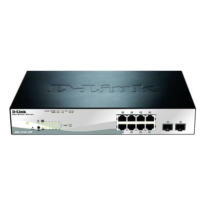 D-Link DGS-1210-10P/E Netzwerk Switch RJ45/SFP 8 + 2 Port 20 GBit/s PoE-Funktion