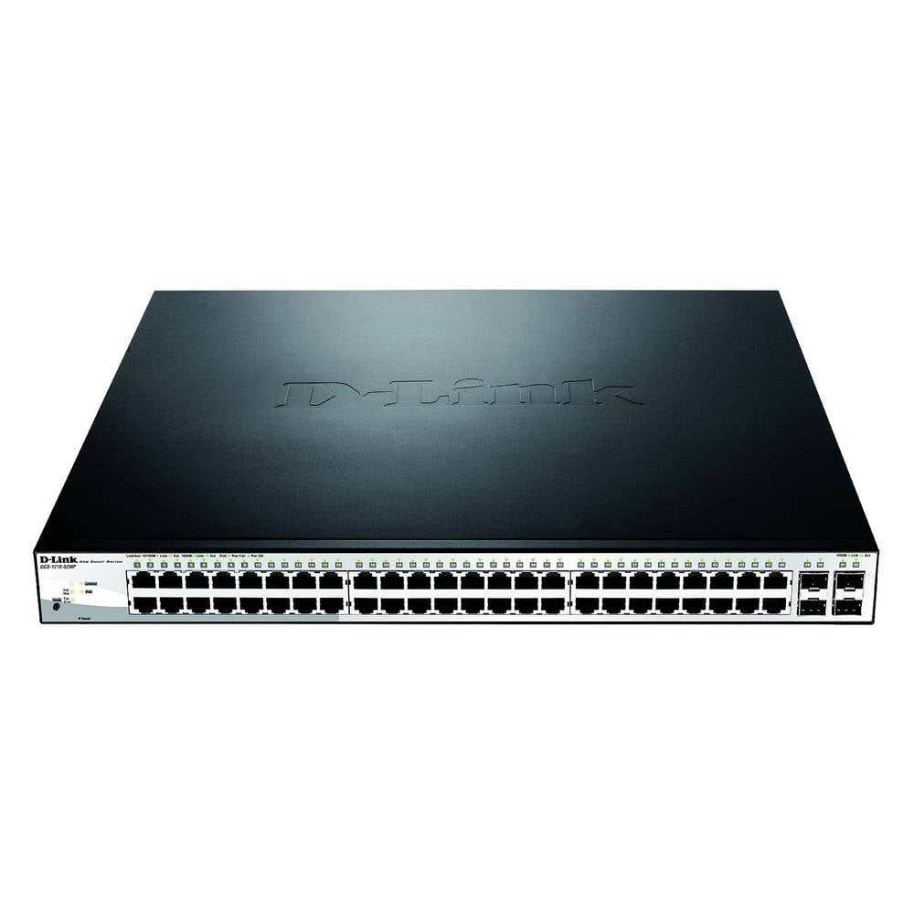 D-Link DGS-1210-52MP-E DGS-1210-52MP-E Netwerk switch RJ45-SFP 48 + 4 poorten 104 Gbit-s PoE-functie