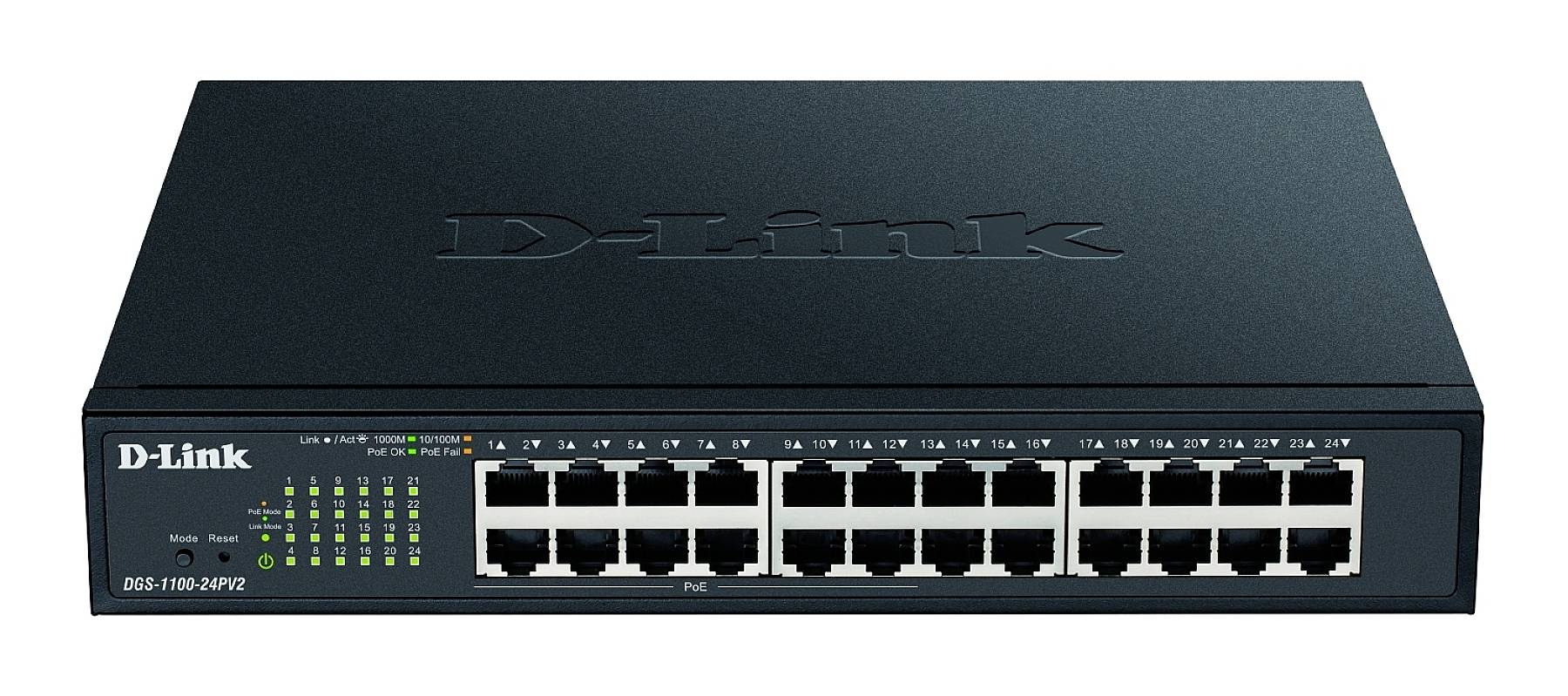 D-LINK 24-Port Layer2 PoE Gigabit Smart Switch24x 10/100/1000Mbit/s TP (RJ-45) Port davon 12 x PoE