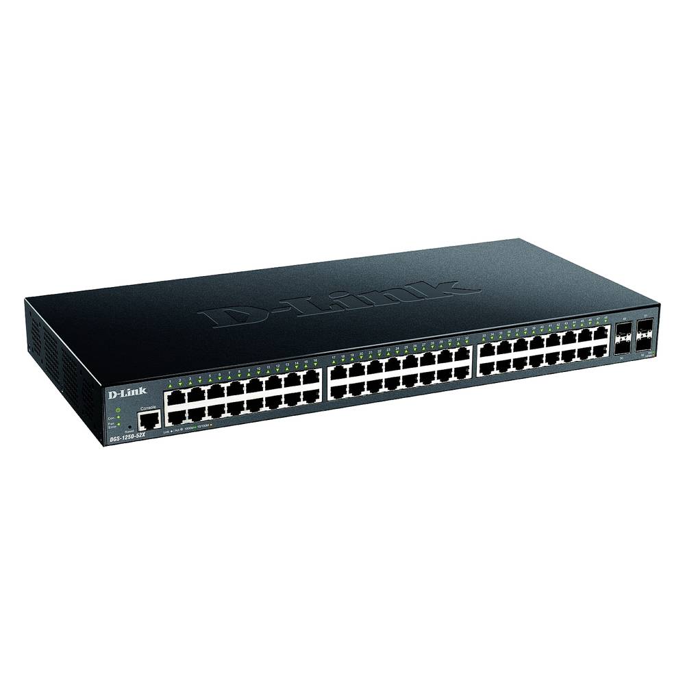 D-Link DGS-1250-52X-E Netwerk switch RJ45-SFP+ 48 + 4 poorten 176 Gbit-s