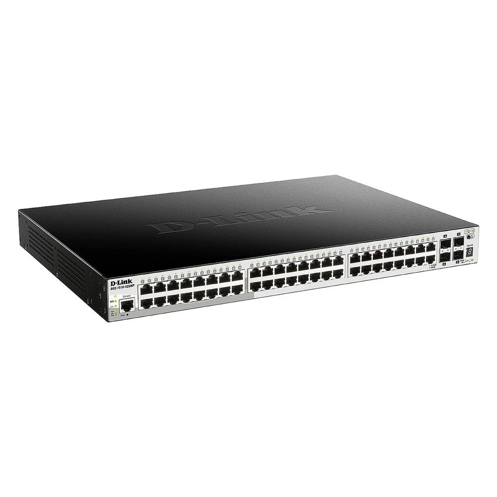D-Link DGS-1510-52XMP/E Netwerk switch RJ45/SFP+ 48 + 4 poorten 176 Gbit/s PoE-functie