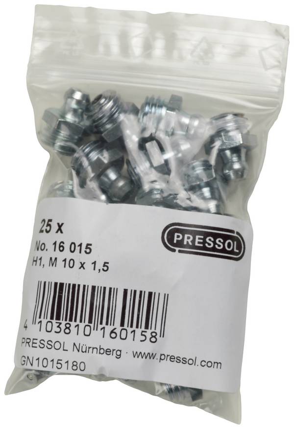 Pressol Kegelschmiernippel H1-gerade, M 10 x 1,5    25 St.
