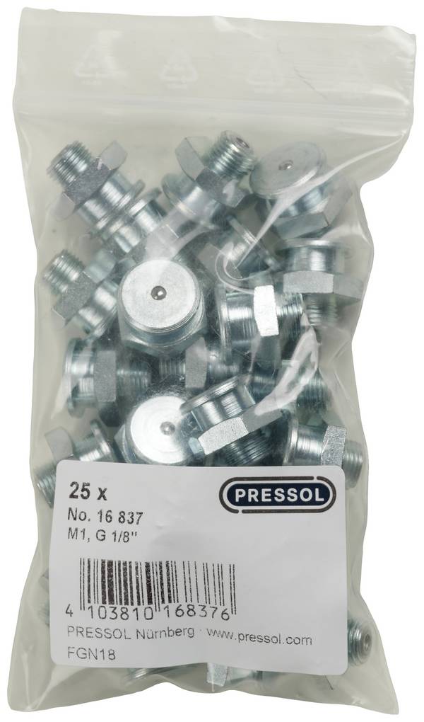 Pressol Flachschmiernippel M1-KØ 16, G 1/8''-VZ    25 St.