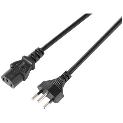 'SNetz Stecker zu IEC Buchse für Computer- oder Monitornutzung. Schwarzes Kabel, standardmäßige Stromanschlüsse.