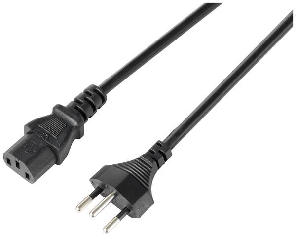 Sygonix SY-5243896 Kaltgeräte Anschlusskabel  Schwarz 5.00 m