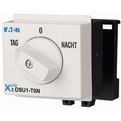 Ein Schalter von Eaton mit zwei Positionen: 'Tag' und 'Nacht'. Der Schalter ist auf die Position 'Aus' gestellt.