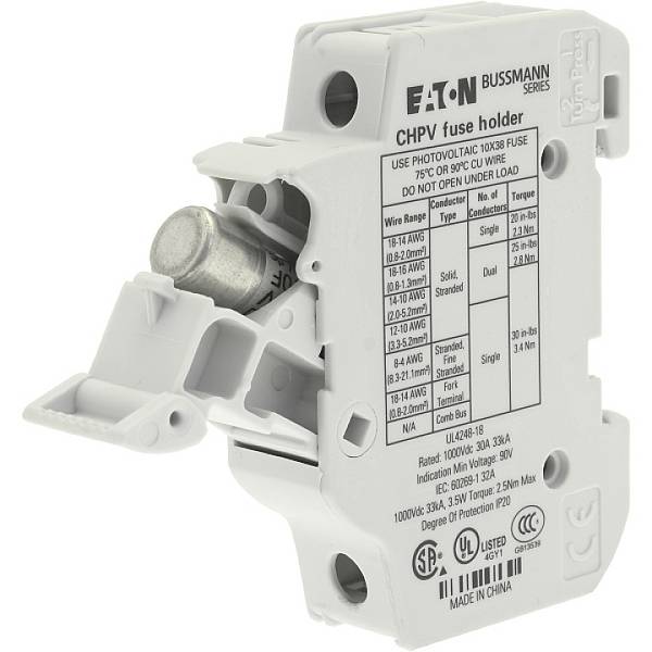 Eaton CHPV1IU Sicherungshalter 1phasig Passend für (Sicherungen) Feinsicherung 10.3 x 38 mm 1polig 32 A 1000 V 12 St.