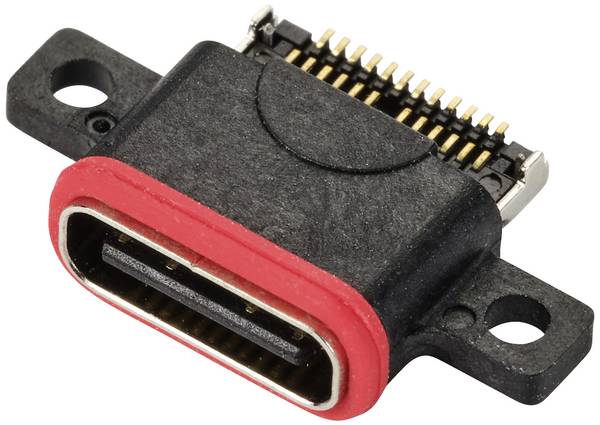 TRU COMPONENTS TC-10490668 Micro USB 3.1 Typ-C®-Buchse für Lötbefestigung Steckverbinder-Bauform: Buchse, Einbau horizontal Inhalt: 1 St.