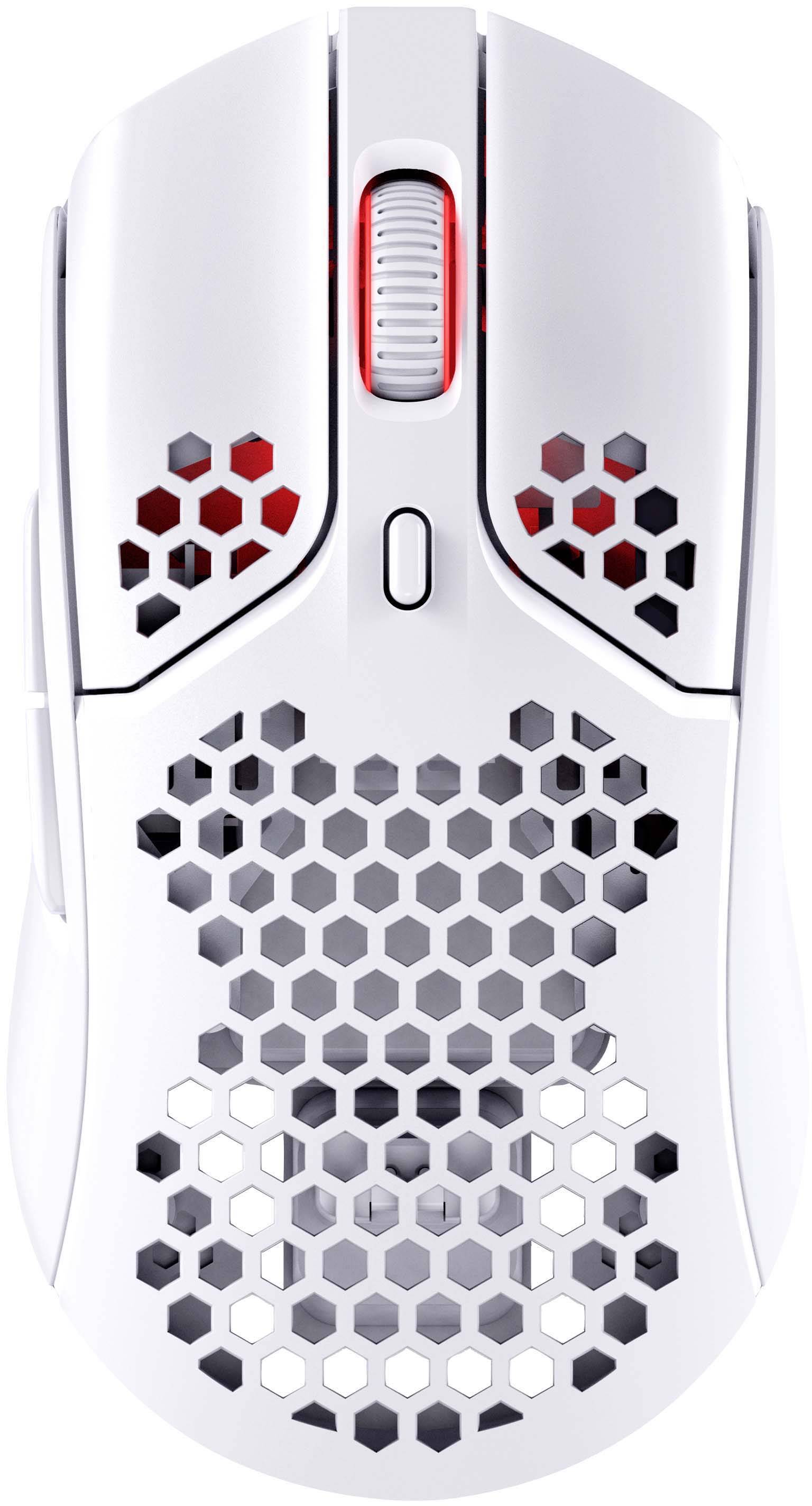 HP HyperX Pulsefire Haste ? Wireless-Gaming-Maus (weiß), Beidhändig, Optisch, RF Wireless + USB Type-0