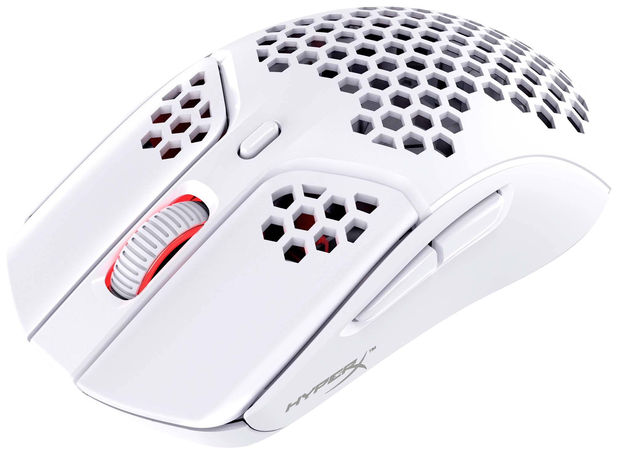HP HyperX Pulsefire Haste ? Wireless-Gaming-Maus (weiß), Beidhändig, Optisch, RF Wireless + USB Type-1