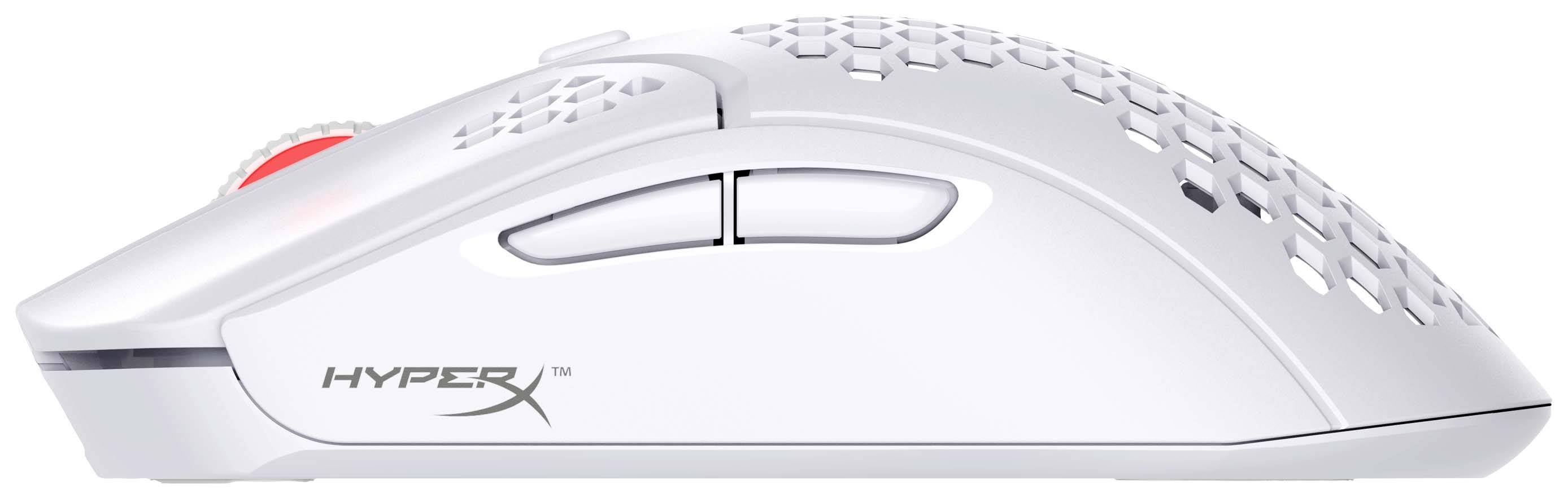 HP HyperX Pulsefire Haste ? Wireless-Gaming-Maus (weiß), Beidhändig, Optisch, RF Wireless + USB Type-3